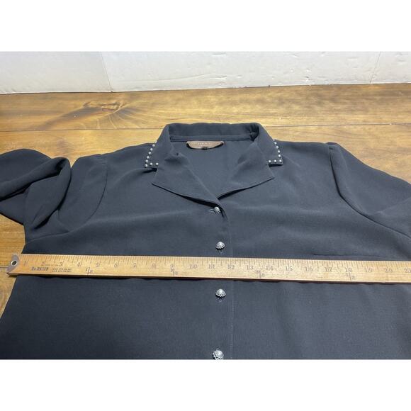 Double D Ranch Western Studded Button Up Black Size large - Picture 9 of 11